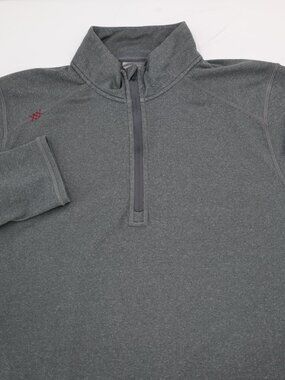 Rhone Sequoia Pullover Mens medium gray 1/4 Zip Performance Long Sleeve Athletic